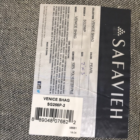 Cream/White Shag Rug - Picture 3 of 3